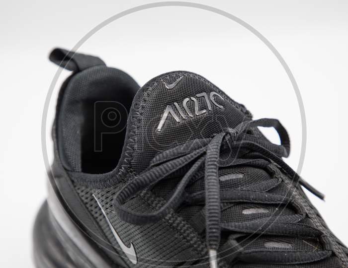 black nike shoes isolated on white background