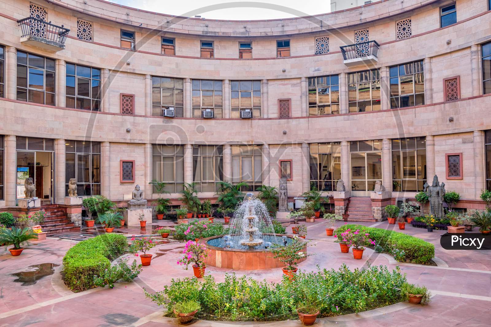 Interior Courtyard Of The National Museum Of India In New Delhi Which Houses Collection Of Artifacts Of 5,000 Years Of Indian Civilization, Culture And History