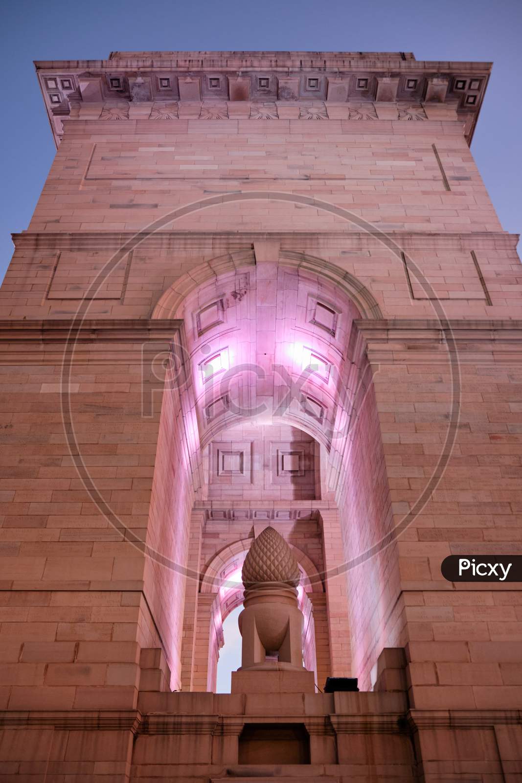 India Gate War Memorial In New Delhi, India, Illuminated At Night