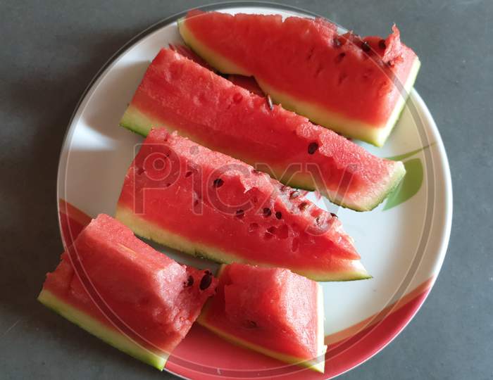 watermelon served in plate