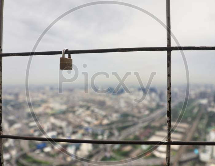 Selective Focus on a Lock with Blur Background