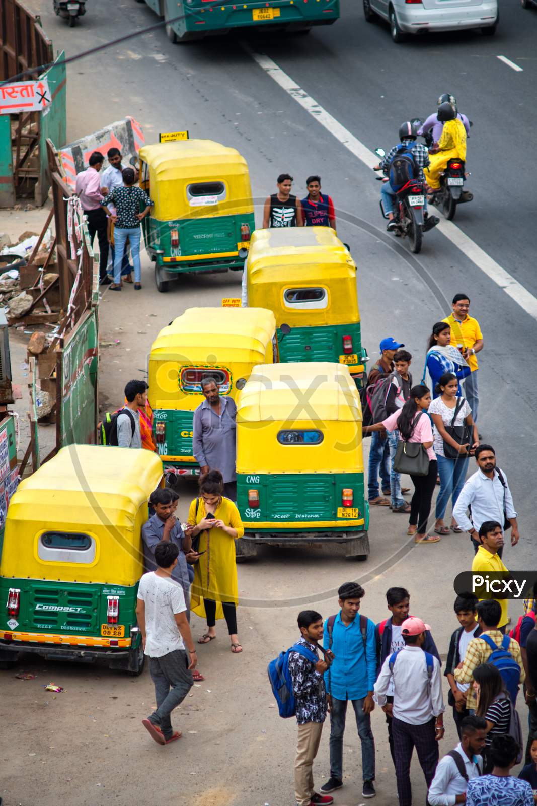 Tuk Tuks In The Streets Of New Delhi, India