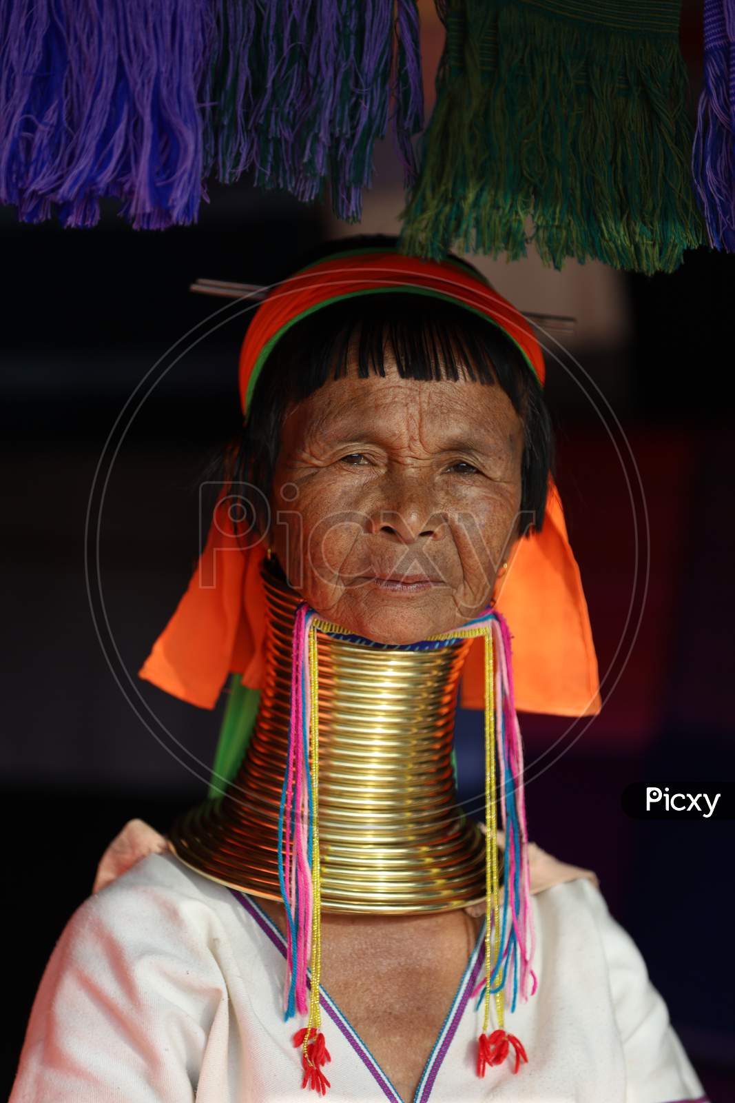Old Myanmar Women with Neck Rings