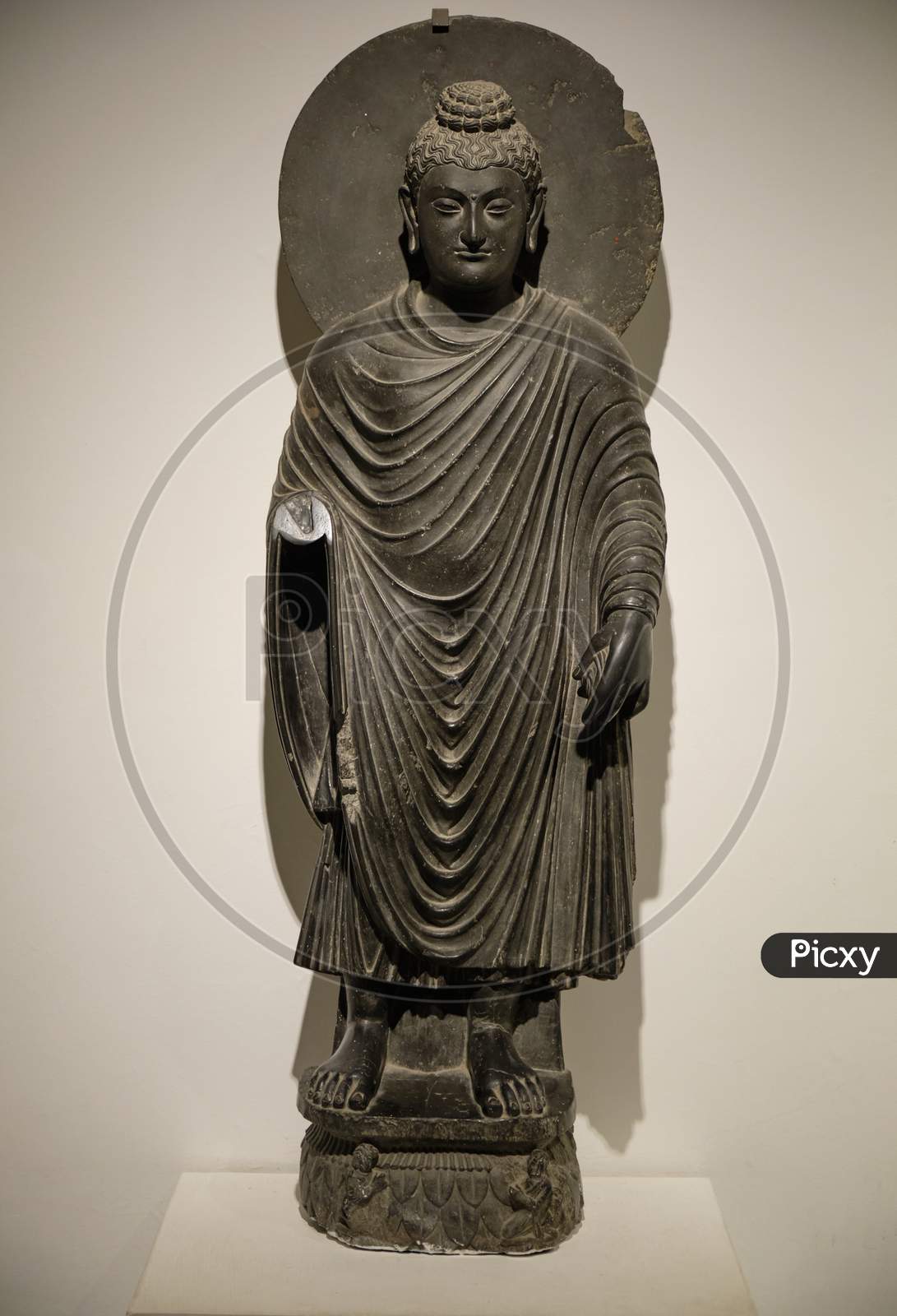 2Nd Century Greco-Buddhist Statue Of Standing Buddha From Gandhara, In The National Museum Of India In New Delhi