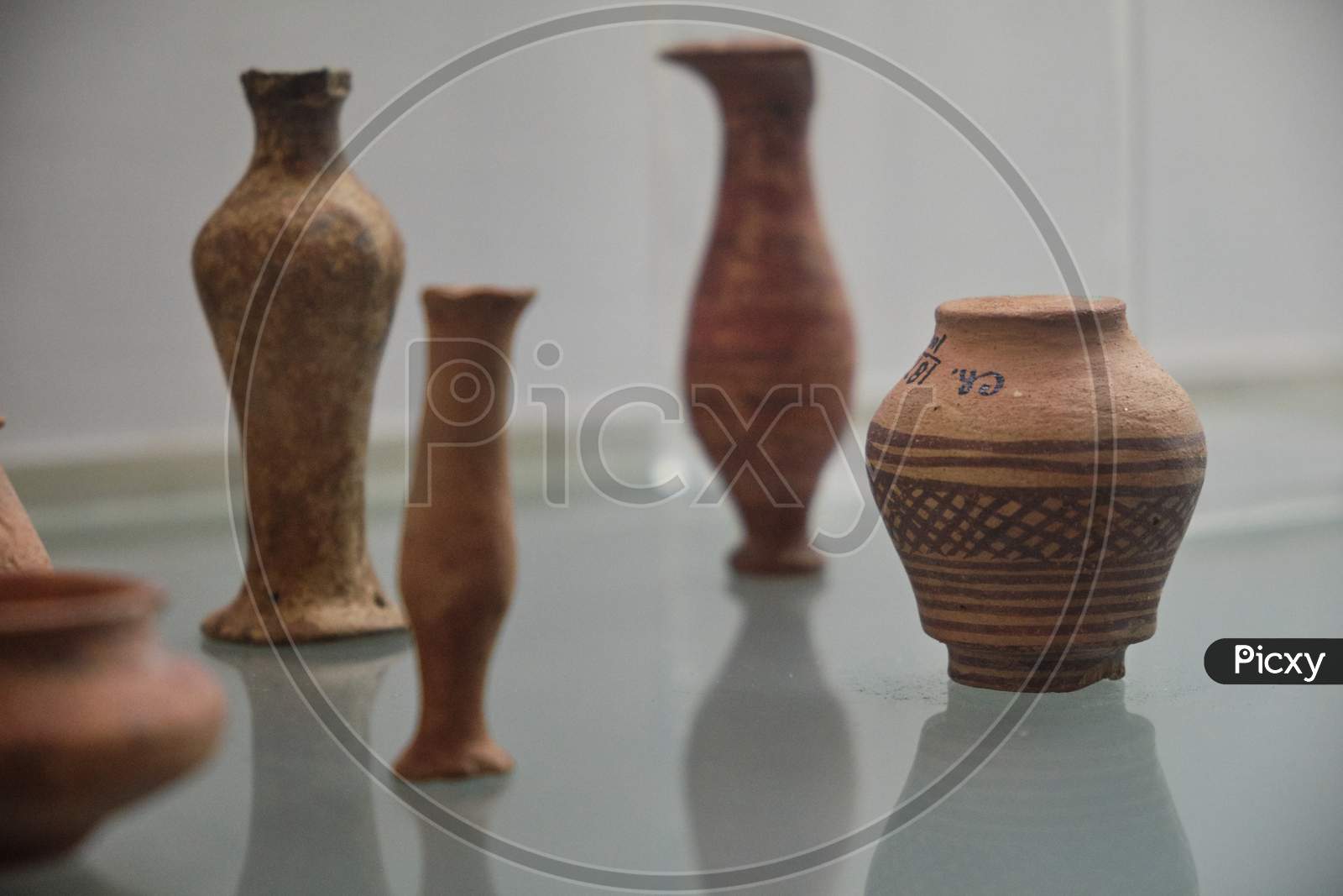 Ancient Pottery Of The Indus Valley Civilization In The National Museum Of India In New Delhi