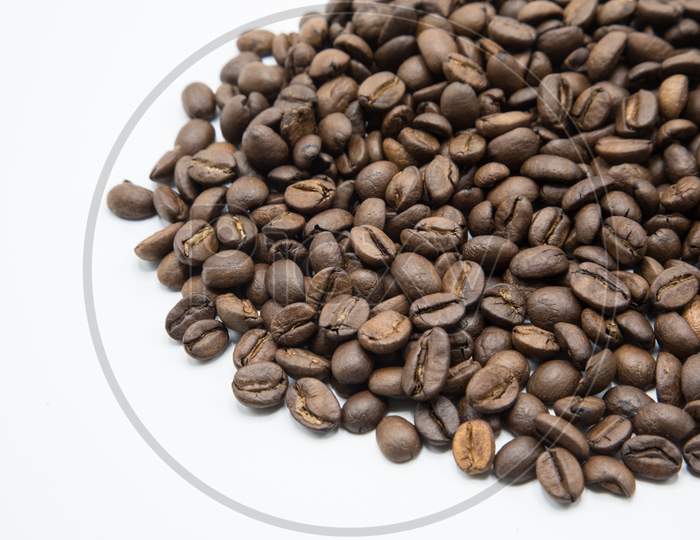 Coffee Beans on White Background