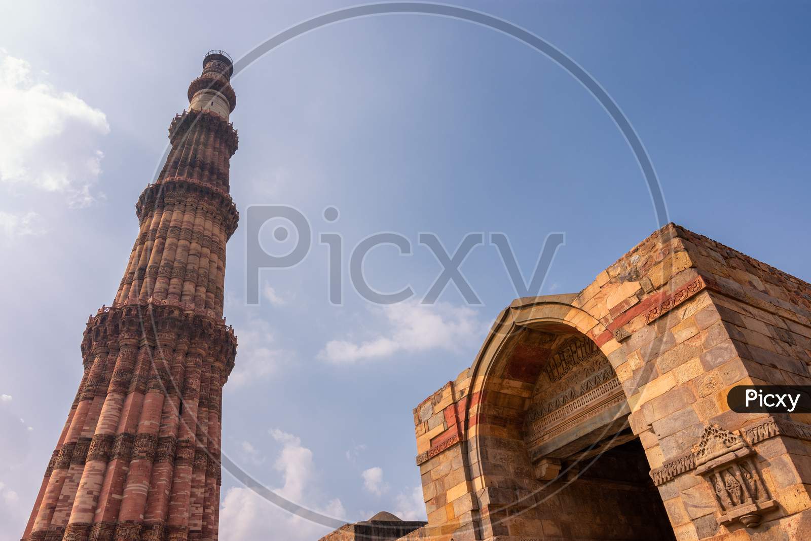 Remains Of Qutb Minar Complex, Unesco World Heritage Site In Delhi, India