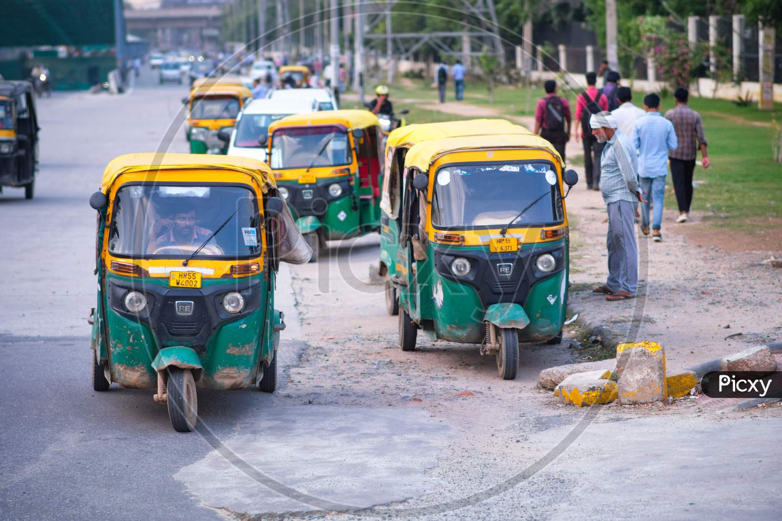 Tuk Tuks In The Street In New Delhi, India