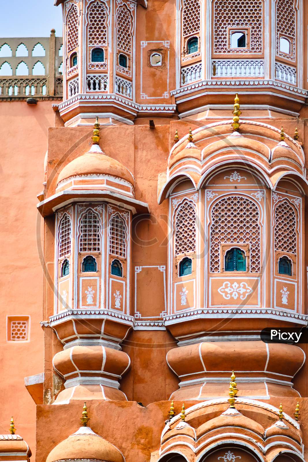 Facade Details Of The Hawa Mahal Palace In Jaipur, Rajasthan, India