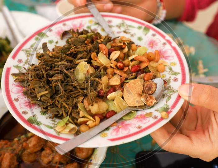 Burmese Dish Served in a Plate