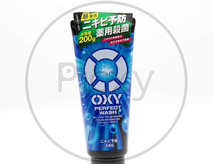 Oxy Brand Face wash on white background