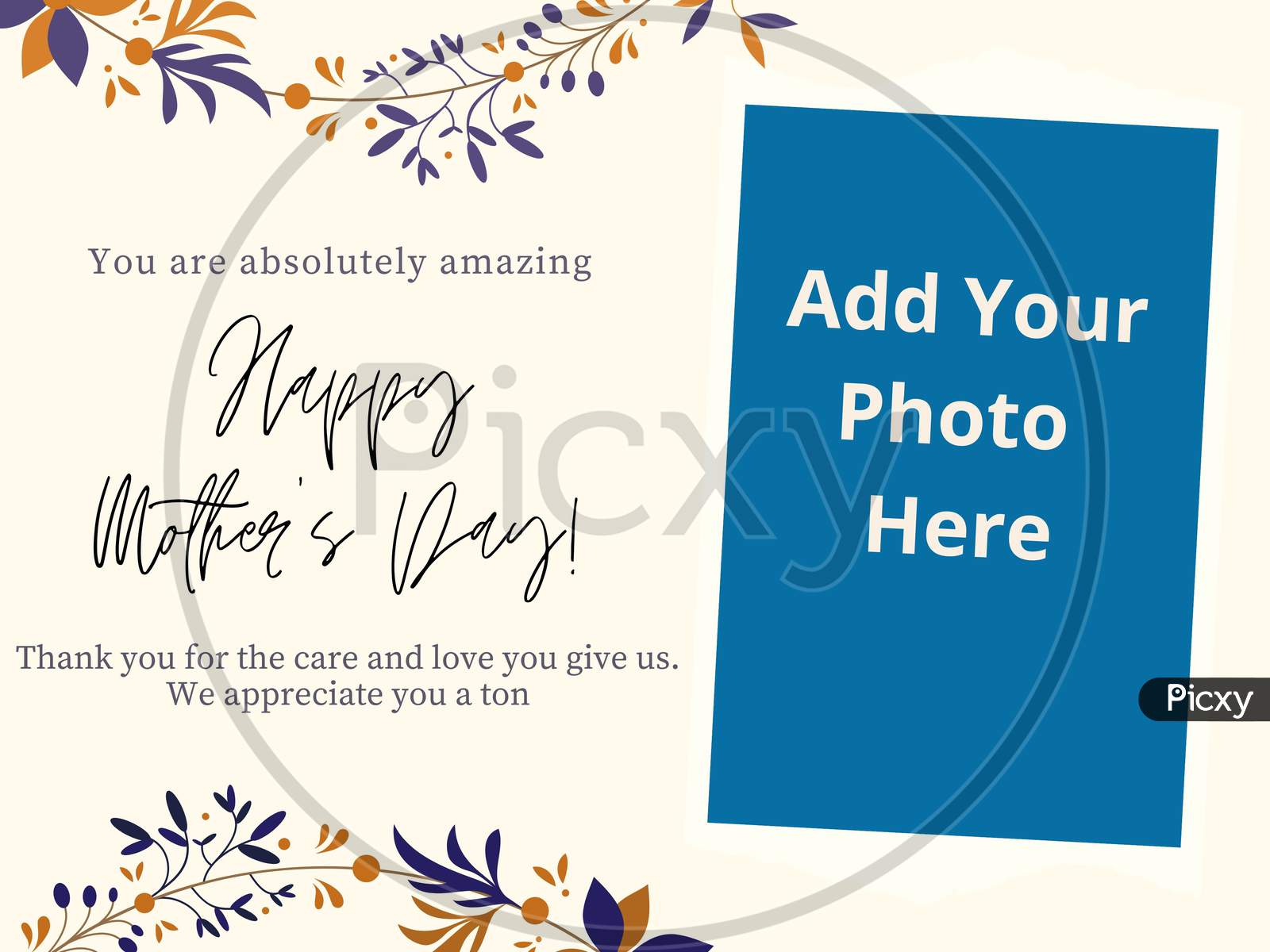 Mother's Day Greeting Card With Add your Photo Option