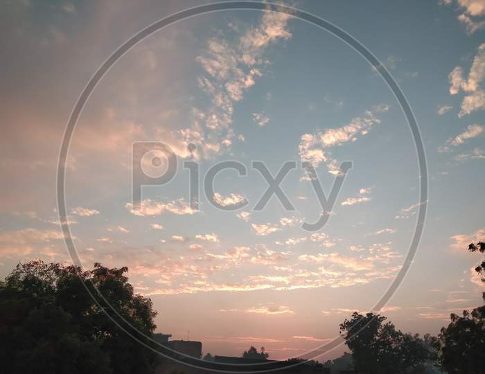 Abstract of cloud in sky with blush
