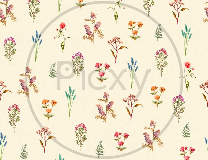 Seamless Classical Flower Pattern Background
