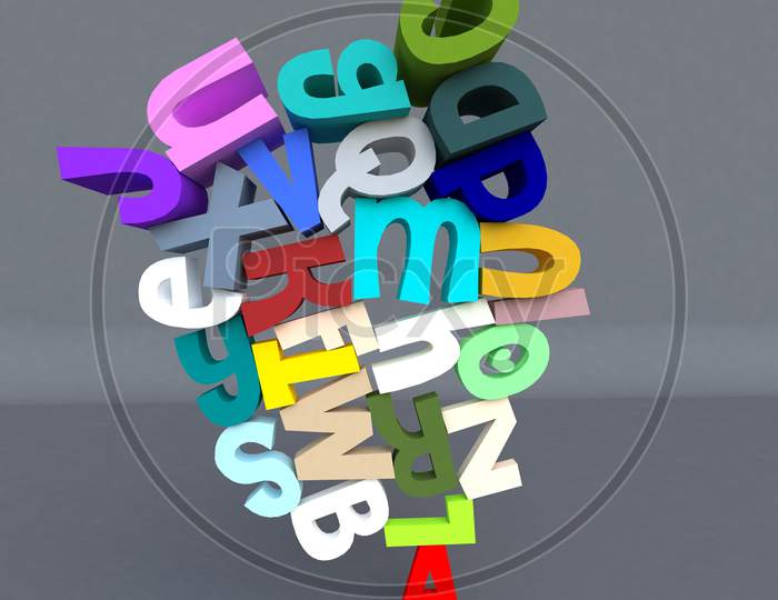 Letter A Holding All Alphabets