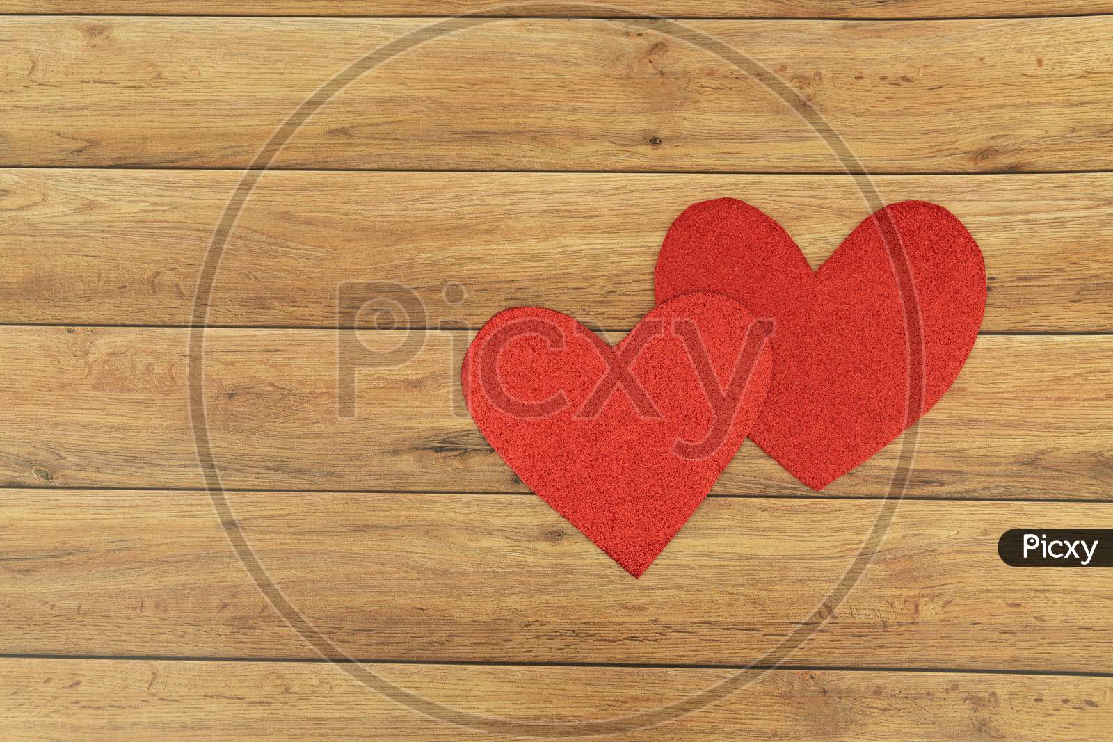 Valentine'S Day Background. Hearts Of Love. Valentines Day Concept. Flat Lay, Top View