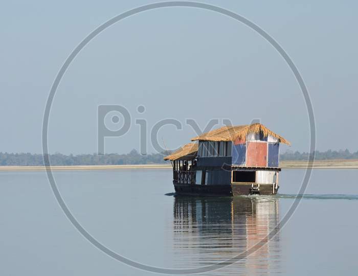 House boat in Dibrusaikhowa National park, Assam