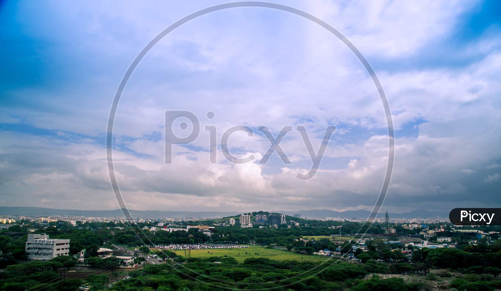 Beautiful landscape view of green Pune city, Maharashtra, India