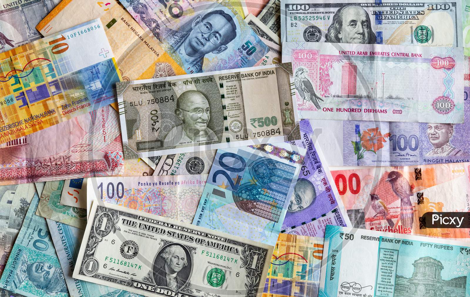 Currency note indicating world economy and crisis