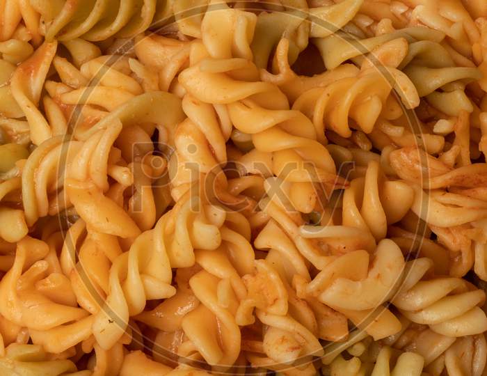 Penne Pasta On A Plate With Sauce