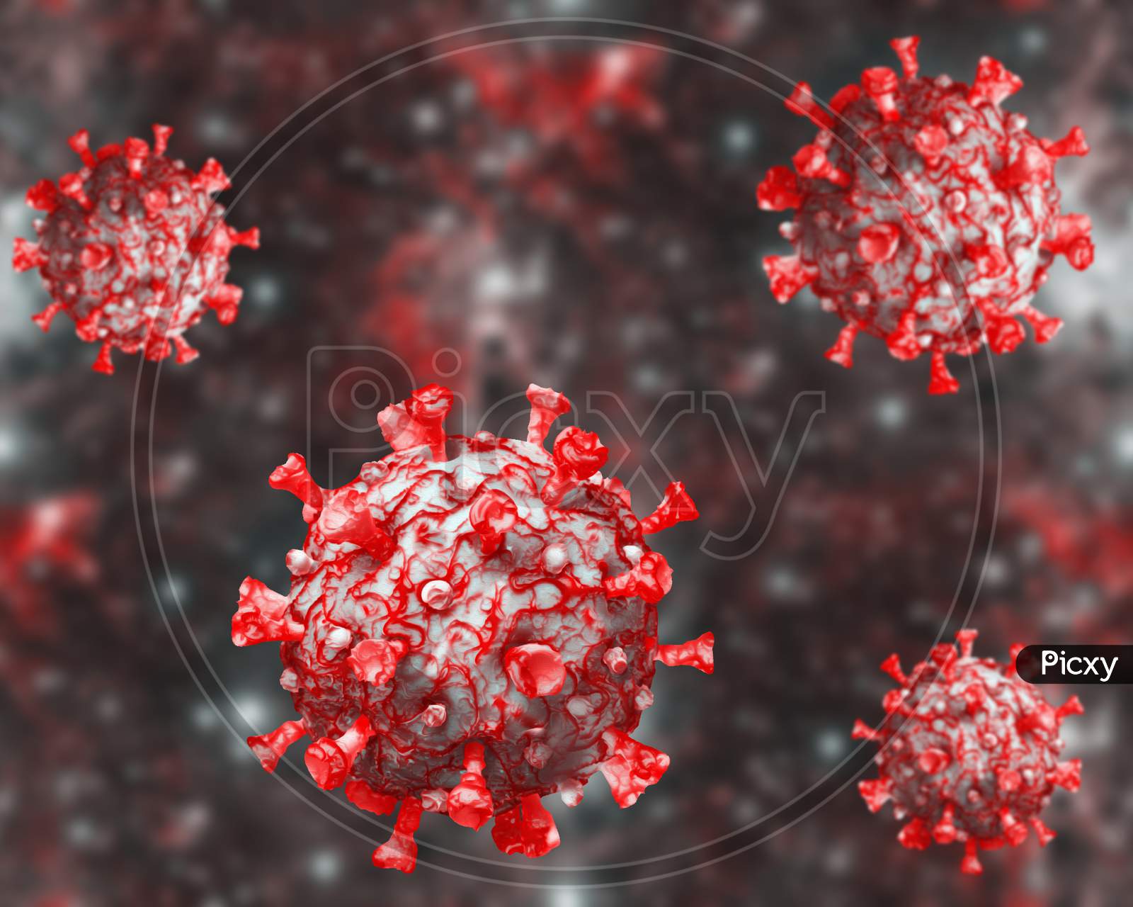 Corona Virus Covid-19 Microscopic Virus Corona Virus Disease 3D Illustration India World