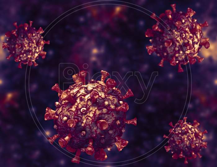 3D Illustration Showing Corona Virus, Mers Virus, Middle-East Respiratory Syndrome