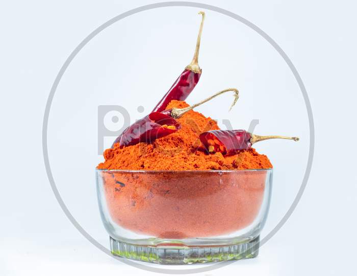Dry chilly powder indian spices.
