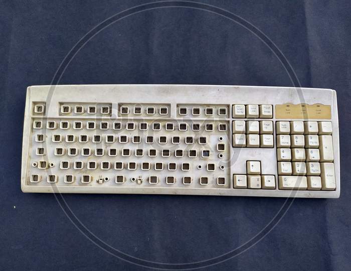 a computer keyboard without  or some key letters isolated on seamless background