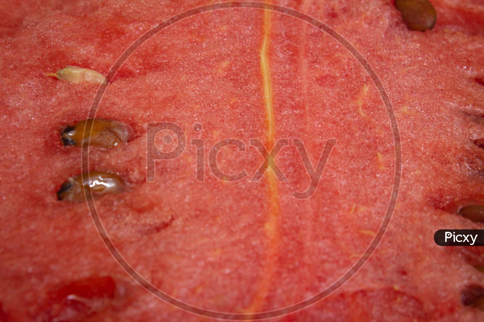 Close View Of The Cut Watermelon Fruit. Use For Healthy Snack Concept.