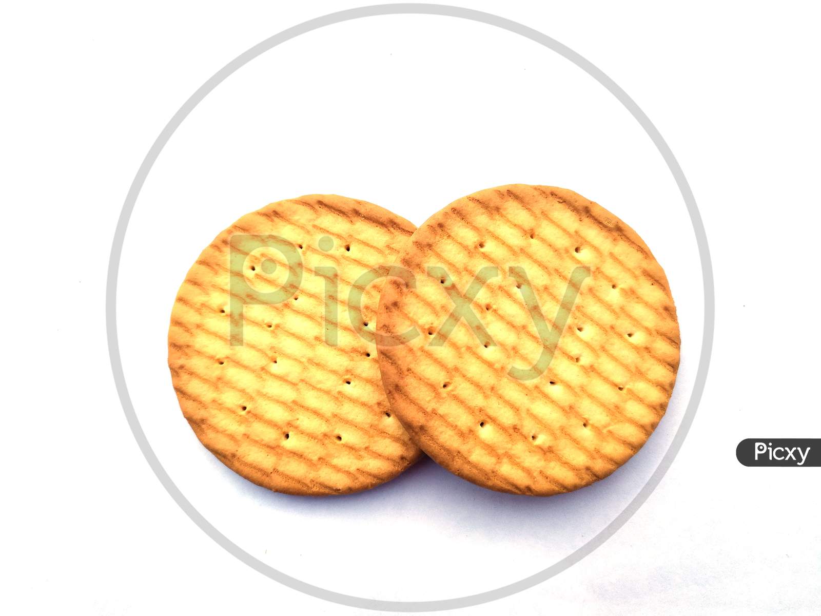 a fresh healthy yellow biscuit isolated on white background