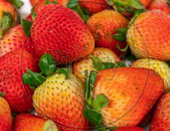 Fresh Strawberry Close Up.