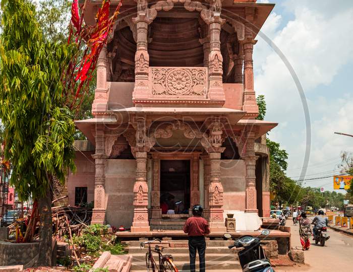 Katihar/Bihar/India-05/06/2020; It The Temple Of Lord Sri Hanuman Mandir Situated In Mirchaibari Chowk, Katihar, Bihar - 854105