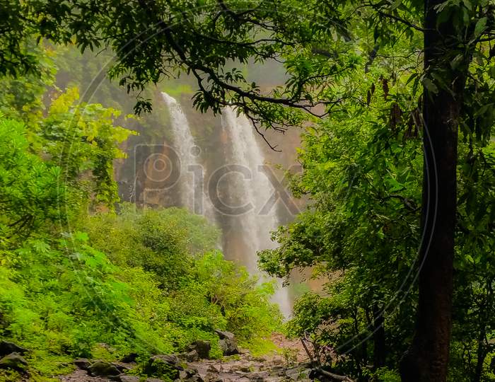 Natural Narmada waterfalls in Amarkantak