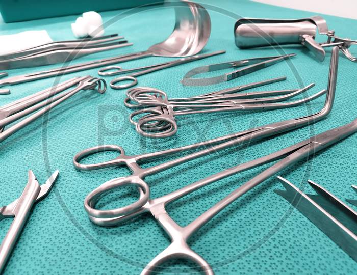 Close Up Image Of Sterile Surgical Instruments
