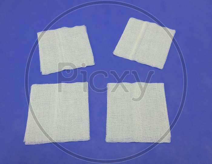 White Medical Gauze Using For Medical And Surgical Procedure