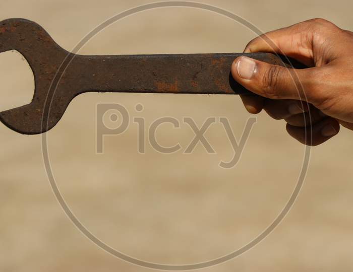 Spanner Also Called As Wrench Used To Tighten Or Loosen Nut Of Various Machine Parts