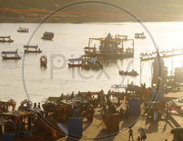 Religious Fair On Bank of Narmada River
