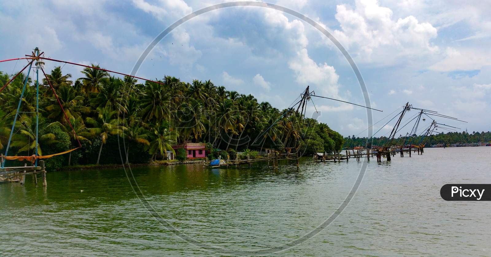 Chinese fishing nets in the backwaters of kerala