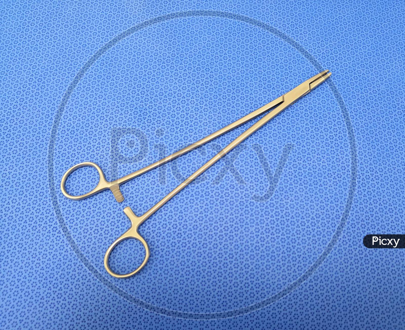 Closeup Picture Of Needle Holder Using For Suturing