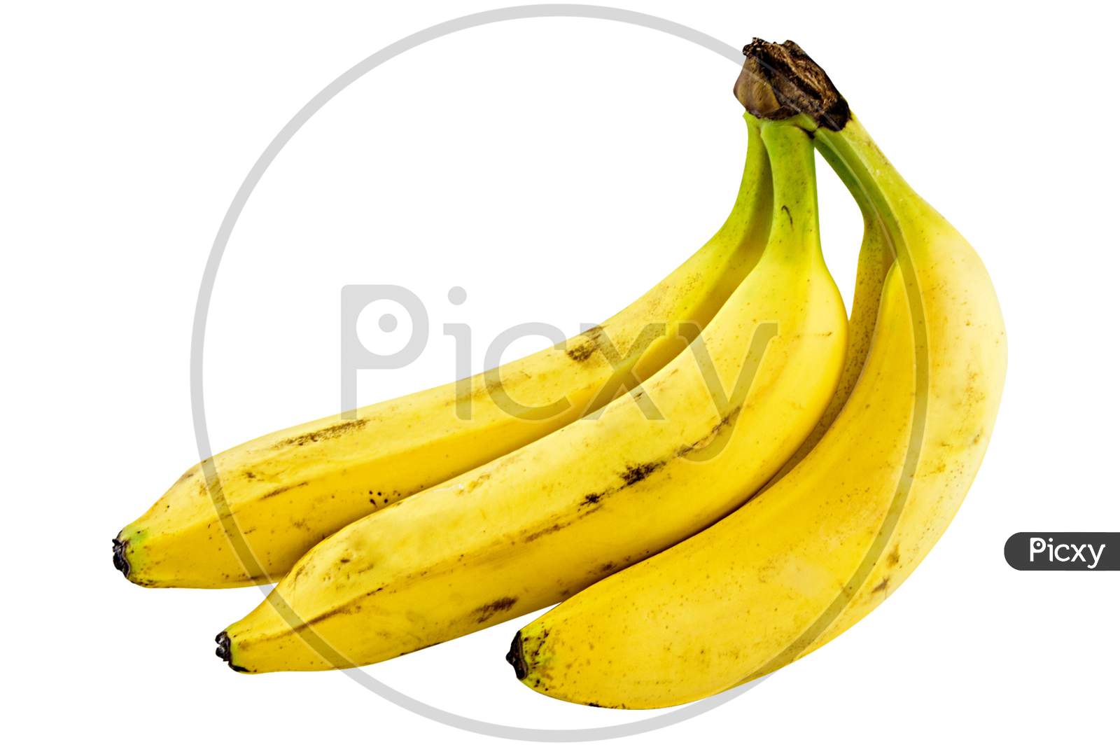 ripe banana isolated on white background.