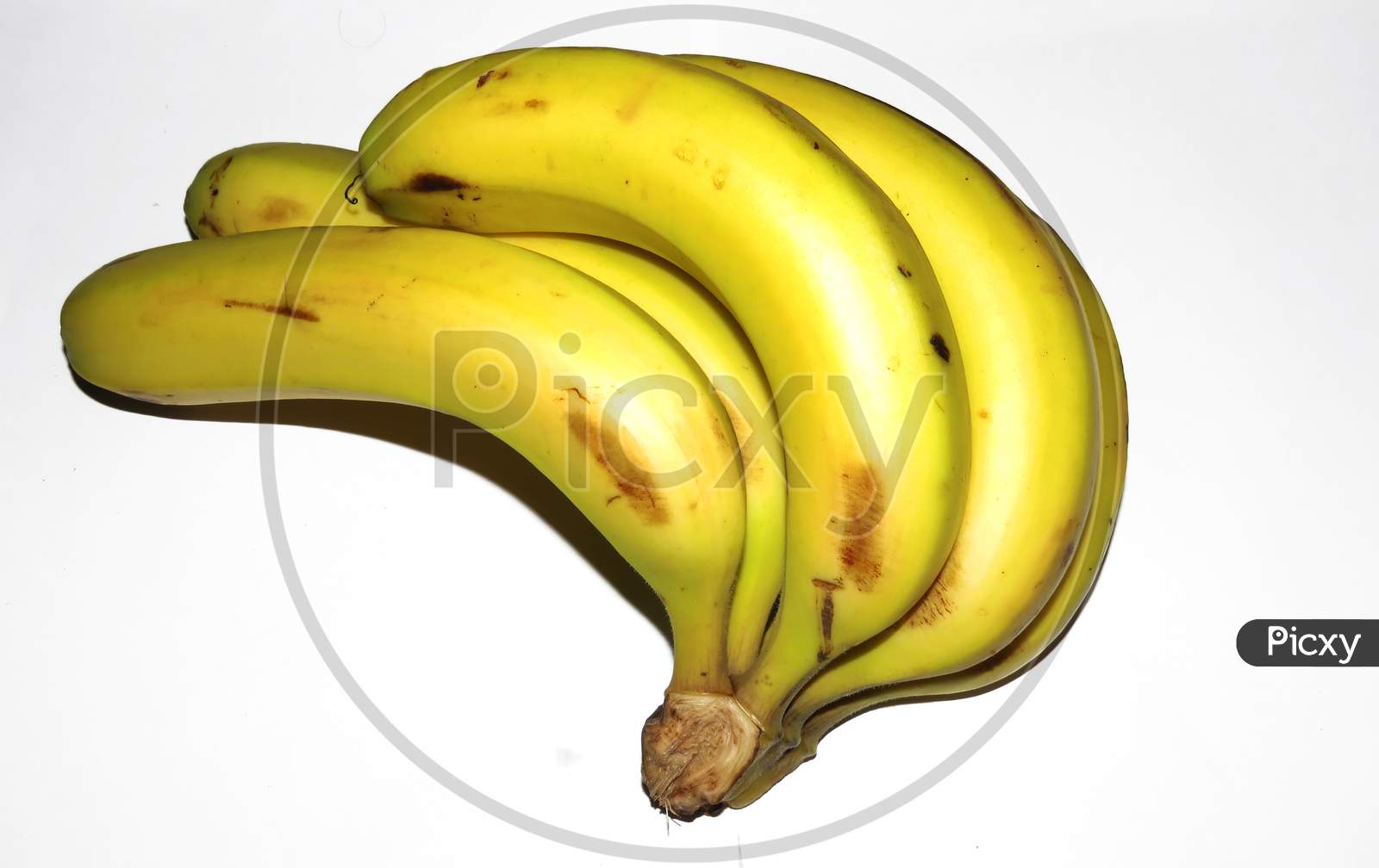 Bunch of Yellow bananas isolated on white background,A banana is an elongated, edible fruit.