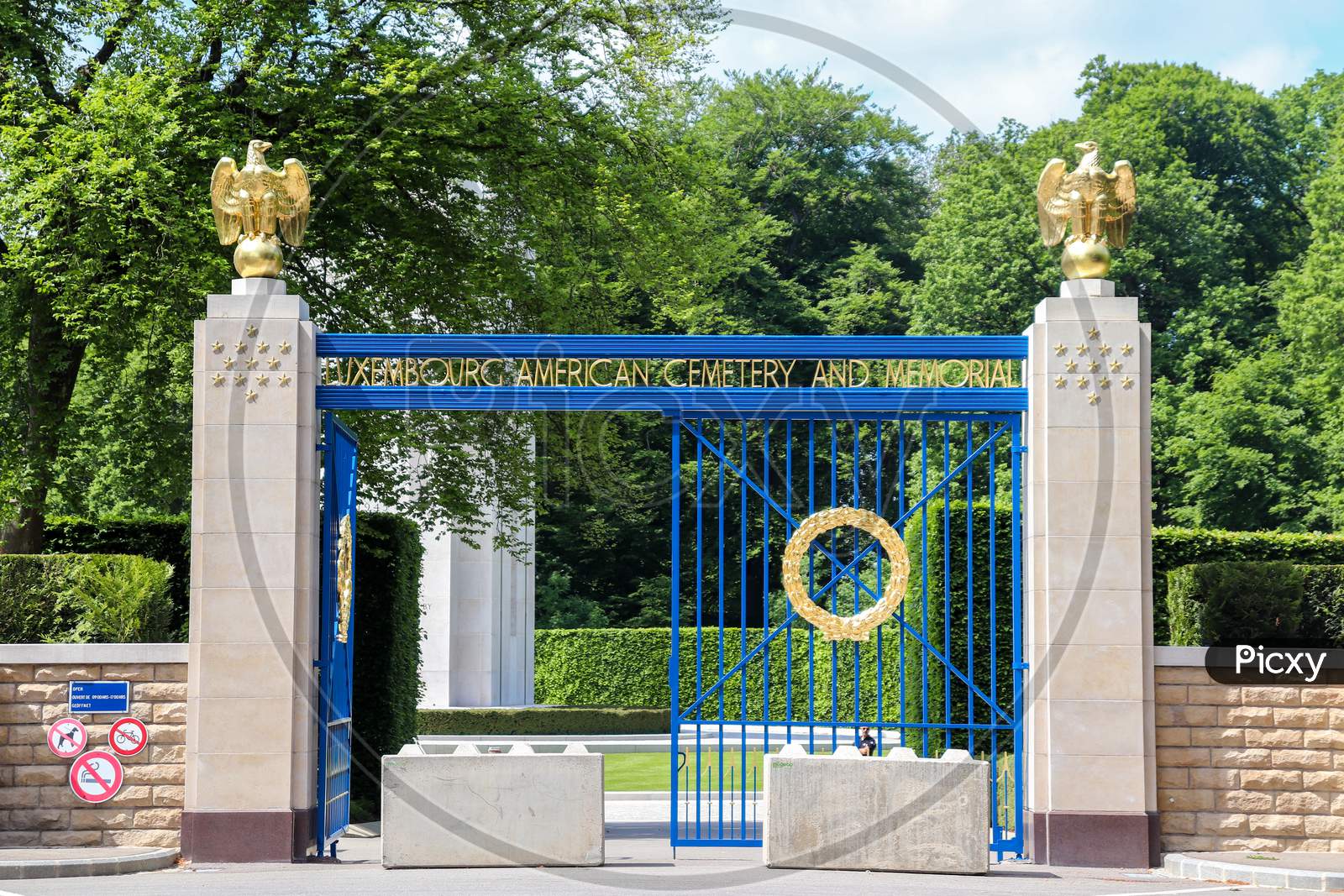 Gate At The Entrance Of  The Luxembourg American Cemetery And Memorial.
