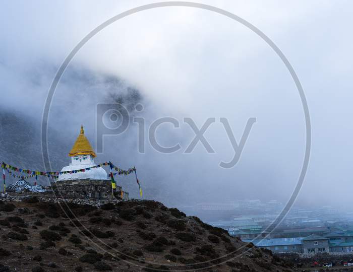 Stupa at Dingboche in Everest Base Camp trek in Nepal