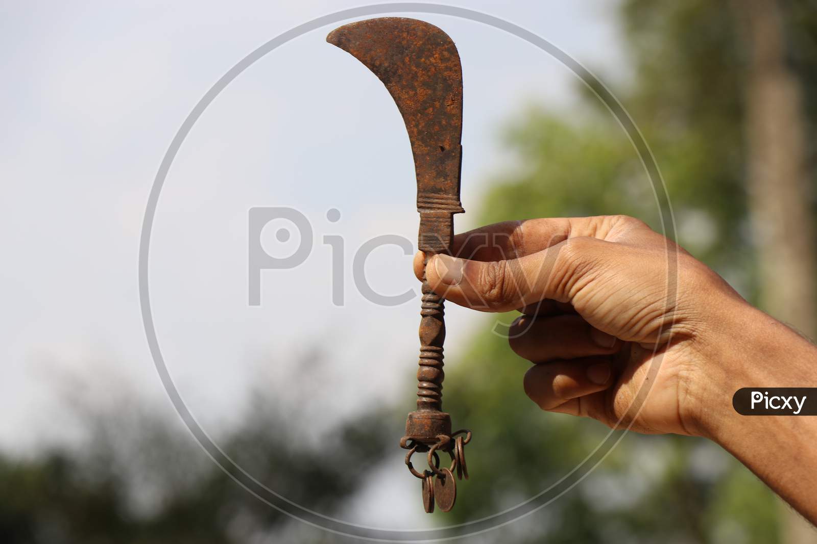Rusty Knife Which Is Very Old And Was Not Used For Very Long Time