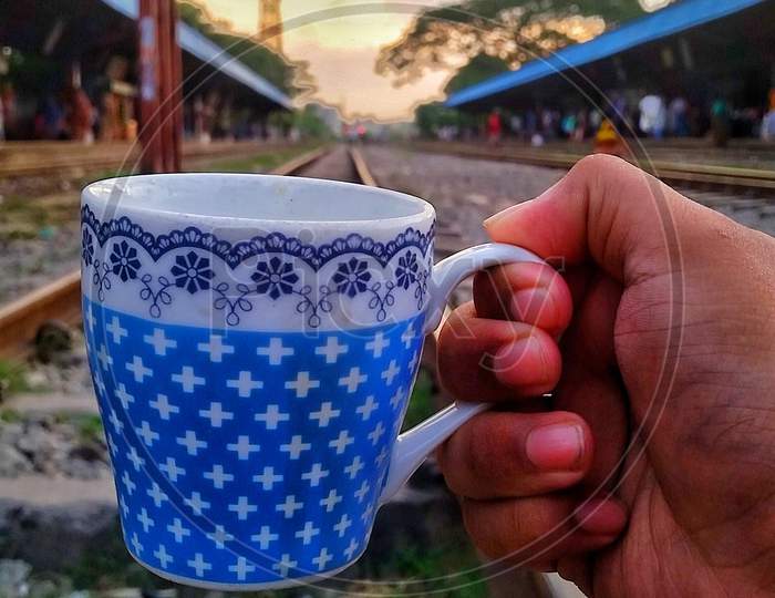 Drink tea in indian Railway tracks