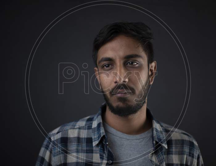 Image of Indian Bengali handsome beard macho guy/man/male in posing for ...