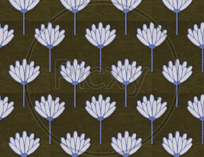 Seamless Geometrical Flower Design Pattern Background