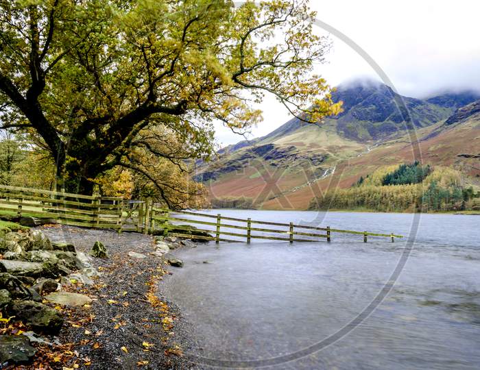 Lake Buttermere with mount Haystacks in the background