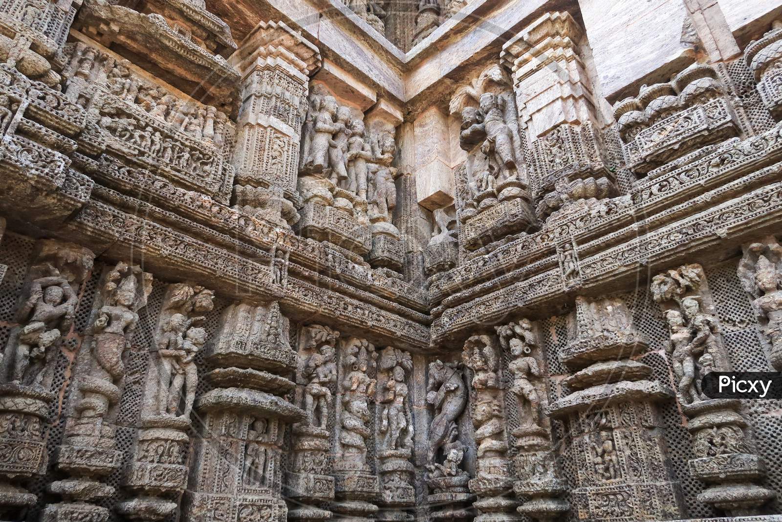 Stone Carvings on the Walls of Sun Temple of Konark