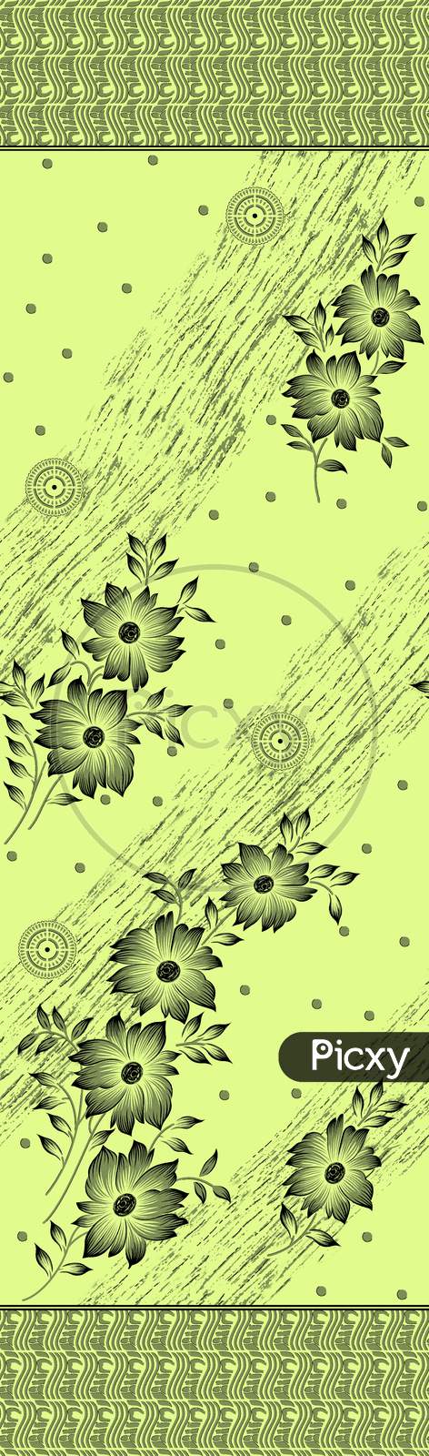 decorative single color flower with green background